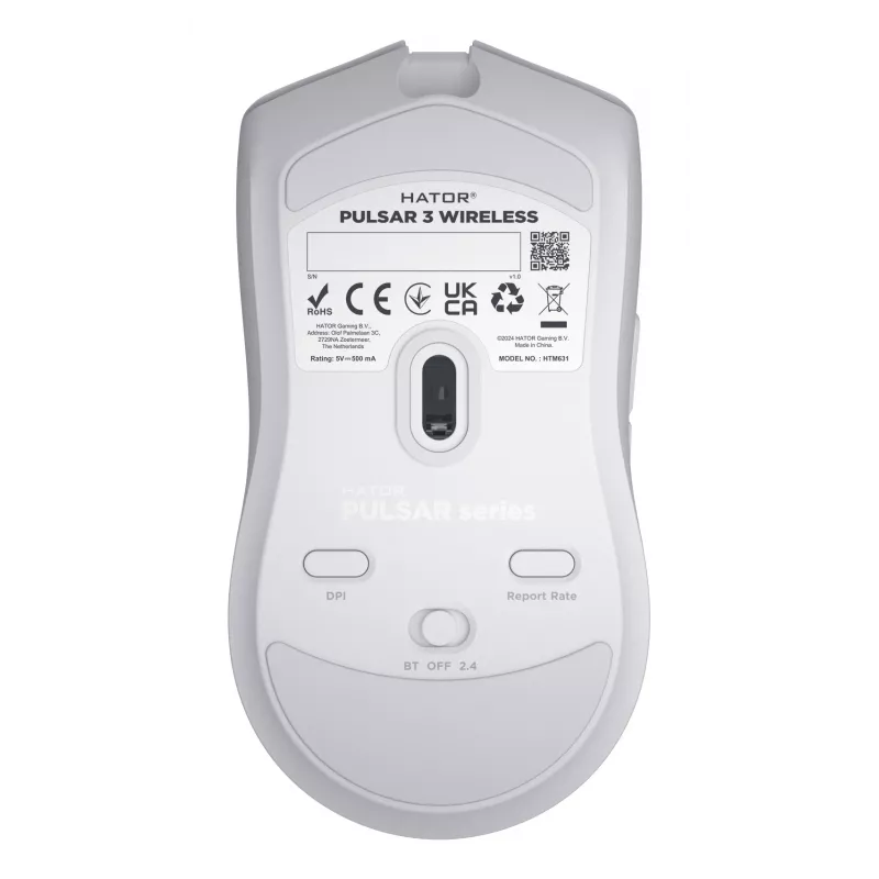 HATOR Pulsar 3 Wireless, wit - optische gele 100M-switches PixArt PMW 3311 (HTM631)
