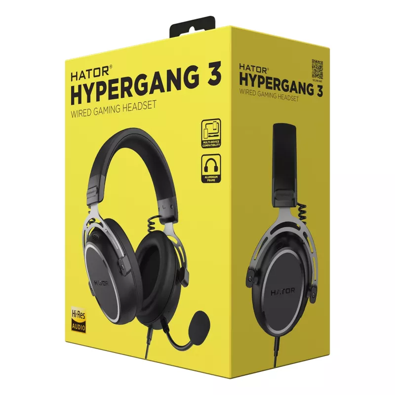 HATOR HYPERGANG 3 Hi-Res headset bedraad hoofdband gaming USB Type-C / USB Type-A zwart