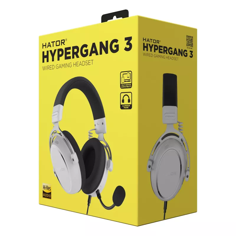 HATOR HYPERGANG 3 Hi-Res headset bedraad hoofdband gaming USB Type-C / USB Type-A wit