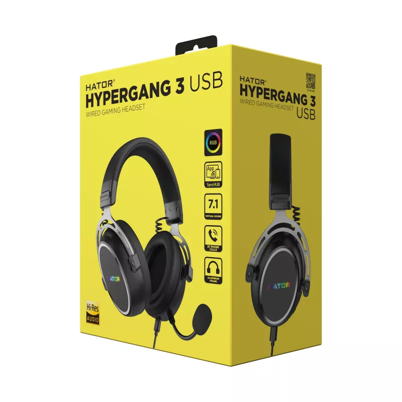 HATOR Hypergang 3 USB-headset bedraad & draadloos hoofdband gaming USB Type-C / USB Type-A Bluetooth zwart
