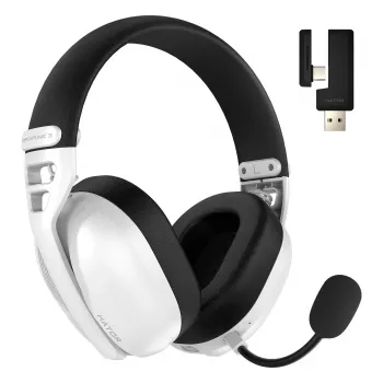 HATOR Hyperpunk 3 draadloos headset bedraad & draadloos hoofdband gaming USB Type-C / USB Type-A Bluetooth wit