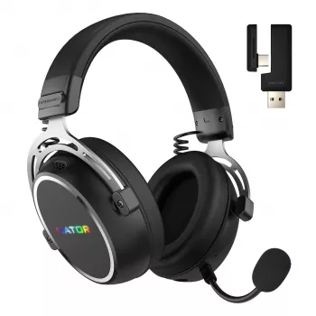 HATOR Hypergang 3 draadloos headset hoofdband gaming USB Type-C / USB Type-A Bluetooth zwart