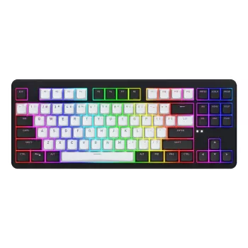HATOR Rockfall 3 TKL Wireless, zwart, QMK/VIA, OMA-profiel wit-zwarte keycaps toetsenbord - lineaire mechanische hotswap-switches - US - ANSI-layout (HTK850)