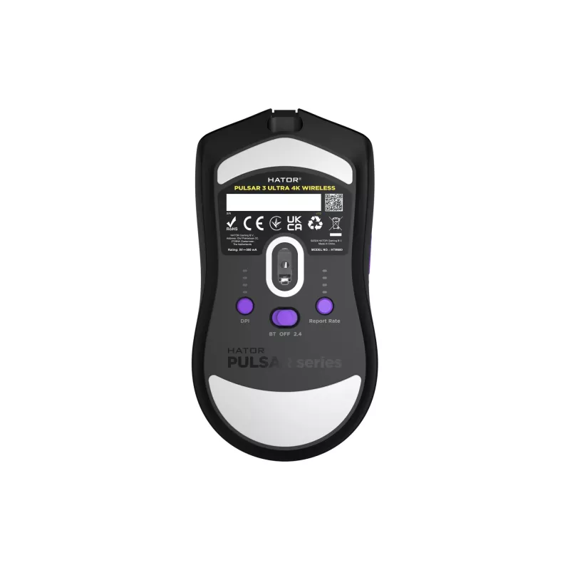 HATOR Pulsar 3 ULTRA 4K Wireless muis gaming rechtshandig RF Wireless + Bluetooth + USB Type-A optisch 30000 DPI