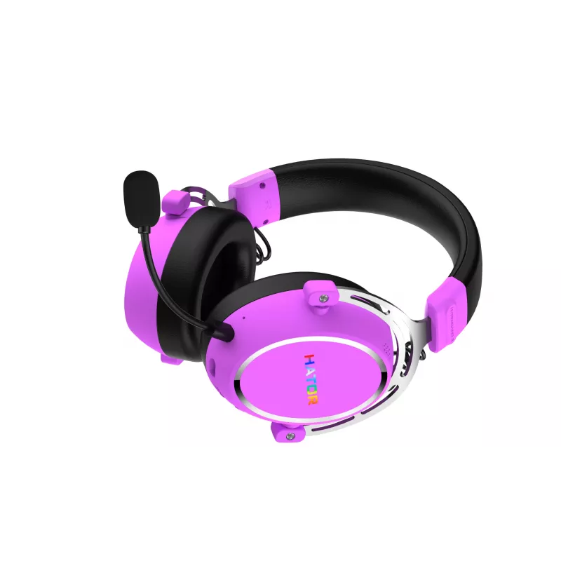 HATOR Hypergang 3 draadloos headset hoofdband gaming USB Type-C / USB Type-A Bluetooth violet
