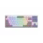 HATOR Rockfall 3 TKL Wireless, wit, QMK/VIA, OMA-profiel wit-zwarte keycaps toetsenbord – lineaire mechanische hotswap-switches – US – ANSI-layout