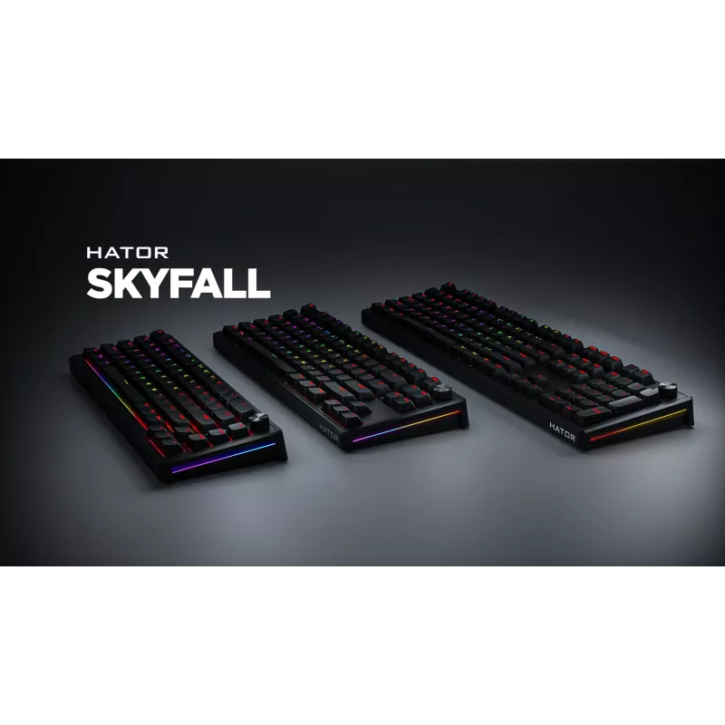 HATOR Skyfall 65 bedraad, mechanisch, USB-C, Aurum Sterling, 70M aanslagen, RGB, zwart, 790g