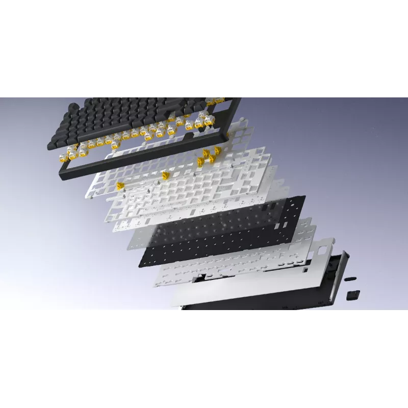 HATOR Skyfall Pro Wireless 65 toetsenbord gaming USB + RF draadloos + Bluetooth QWERTY US Engels zwart, grijs