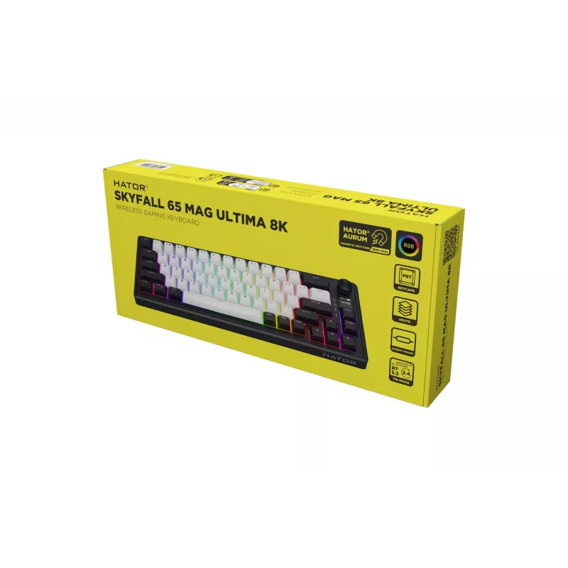 HATOR Skyfall 65 MAG ULTIMA 8K draadloos toetsenbord gaming USB + RF draadloos + Bluetooth QWERTY US Engels zwart, wit