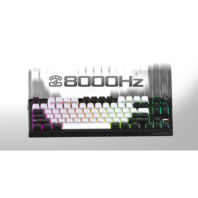 HATOR Skyfall 65 MAG ULTIMA 8K draadloos toetsenbord gaming USB + RF draadloos + Bluetooth QWERTY US Engels zwart, wit