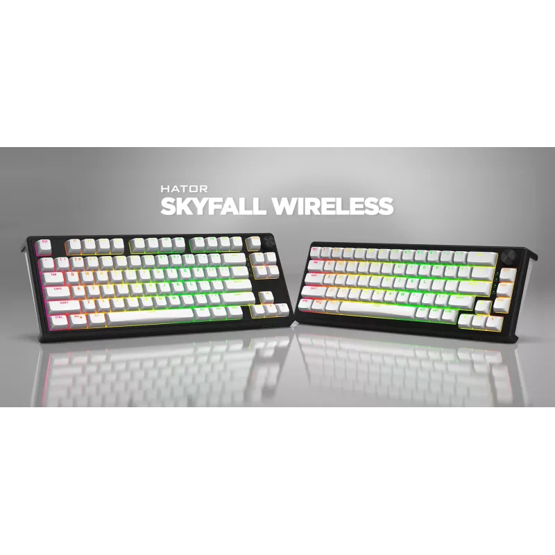 HATOR Skyfall Wireless 100 toetsenbord gaming USB + RF draadloos + Bluetooth QWERTY US Engels zwart, wit