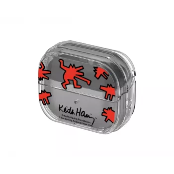 Hoes Samsung Keith Haring Slickback voor Galaxy Buds3 Pro rood transparant