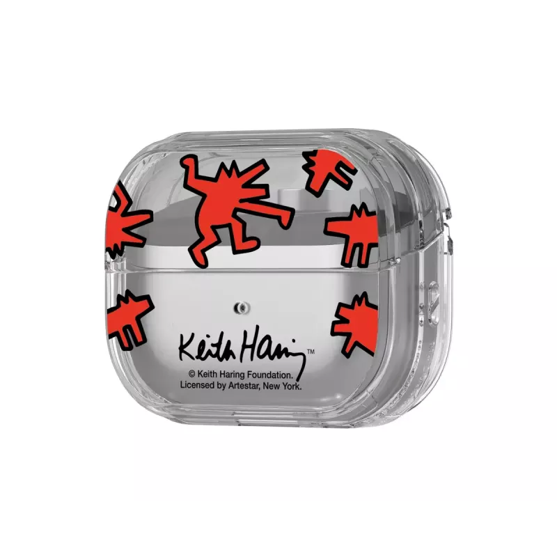 Hoes Samsung Keith Haring Slickback voor Galaxy Buds3 Pro rood transparant