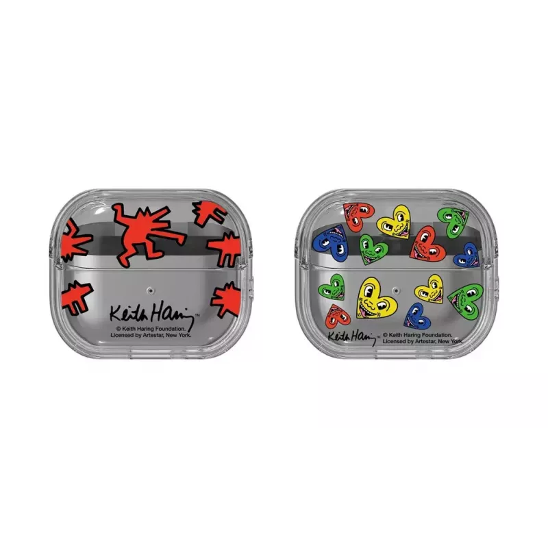 Hoes Samsung Keith Haring Slickback voor Galaxy Buds3 Pro rood transparant