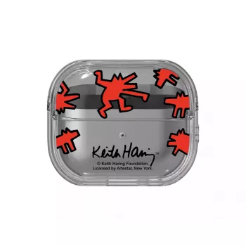 Hoes Samsung Keith Haring Slickback voor Galaxy Buds3 Pro rood transparant