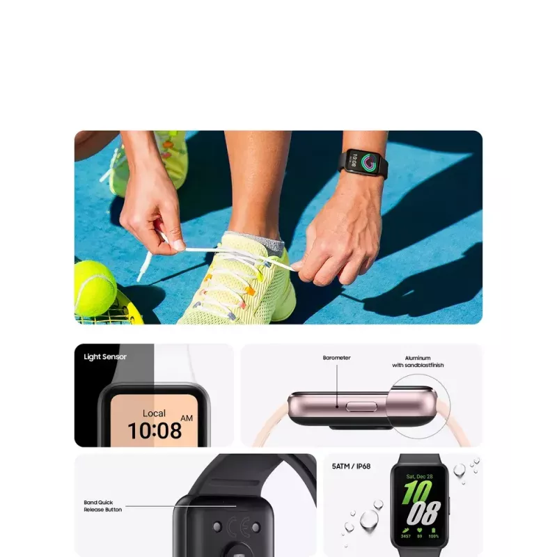 Samsung Galaxy Fit3 4,06 cm (1,6 inch) AMOLED 40 mm Digital 256 x 402 Pixel Touchscreen grijs