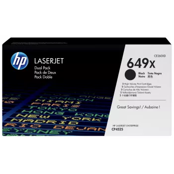 HP 649X 2-pack hoge capaciteit zwart originele LaserJet-tonercartridges
