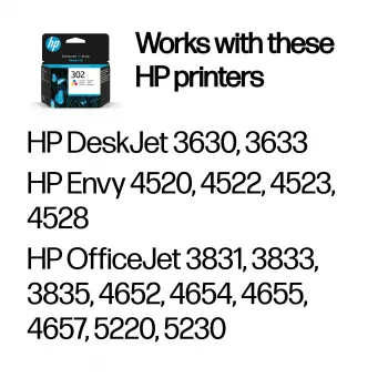 HP 302 tri-color originele inktpatroon, cyaan, magenta, geel, 1 stuks, 150 pagina's