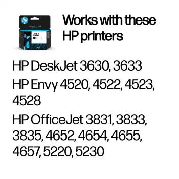HP 302 zwart originele printerpatroon, zwart, 1 stuk, 170 pagina's