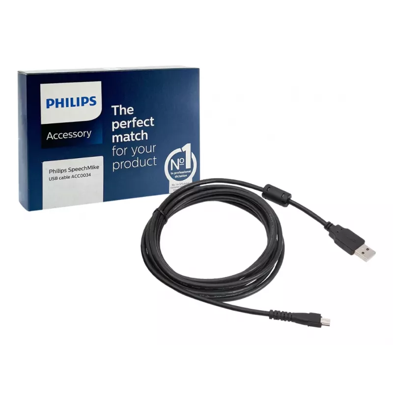 Philips 1 X voor SpeechMike III USB-kabel 2,4 m USB A zwart