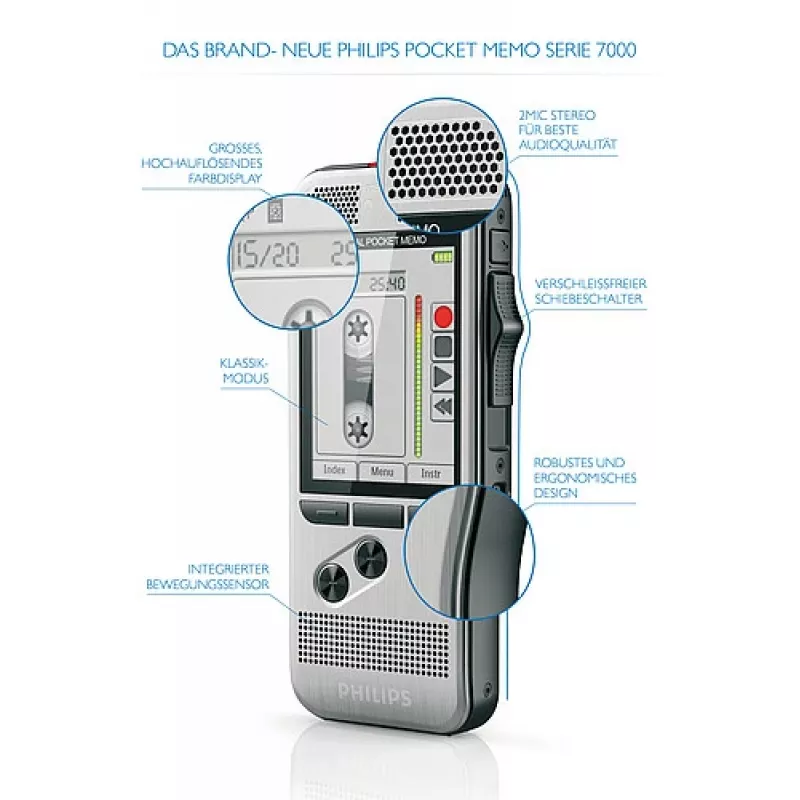 Philips DPM 7200 flashkaart roestvrij staal