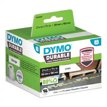 DYMO Authentic LabelWriter Durable Labels | 59 mm x 190 mm | wit poly | 170 grote zelfklevende etiketten | hoogwaardig | voor LabelWriter labelprinter