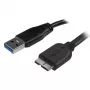 StarTech.com slanke Micro USB 3.0-kabel - M/M - 2m (6ft), 2 m, USB A, Micro-USB B, USB 3.2 Gen 1 (3.1 Gen 1), male/male, zwart
