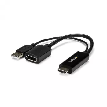 StarTech.com HDMI naar DisplayPort-adapter - 4K 30Hz, 3840 x 2160 pixels, 1080p, 720p, 120 Hz, zwart, MegaChips - STDP2600, actieve videoconverter