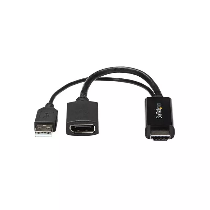 StarTech.com HDMI naar DisplayPort-adapter - 4K 30Hz, 3840 x 2160 pixels, 1080p, 720p, 120 Hz, zwart, MegaChips - STDP2600, actieve videoconverter