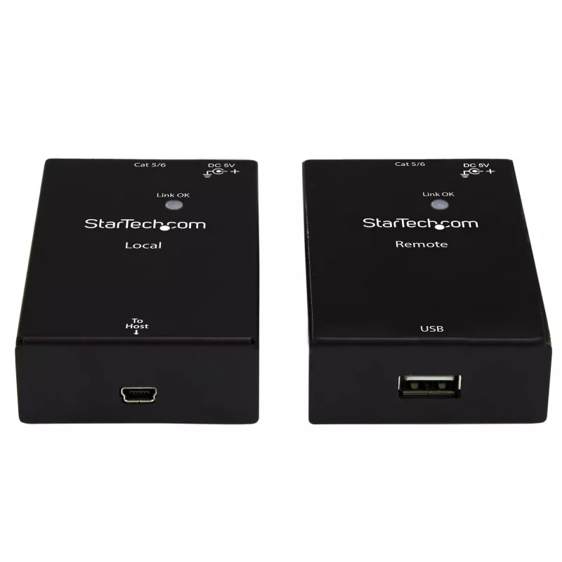 StarTech.com USB 2.0-extender via Cat5e/Cat6-kabel (RJ45) – tot 50 m – high-speed USB-poort-extender-adapterkit – met voeding – USB via ethernetkabel-extender – 480 Mbit/s – metaal