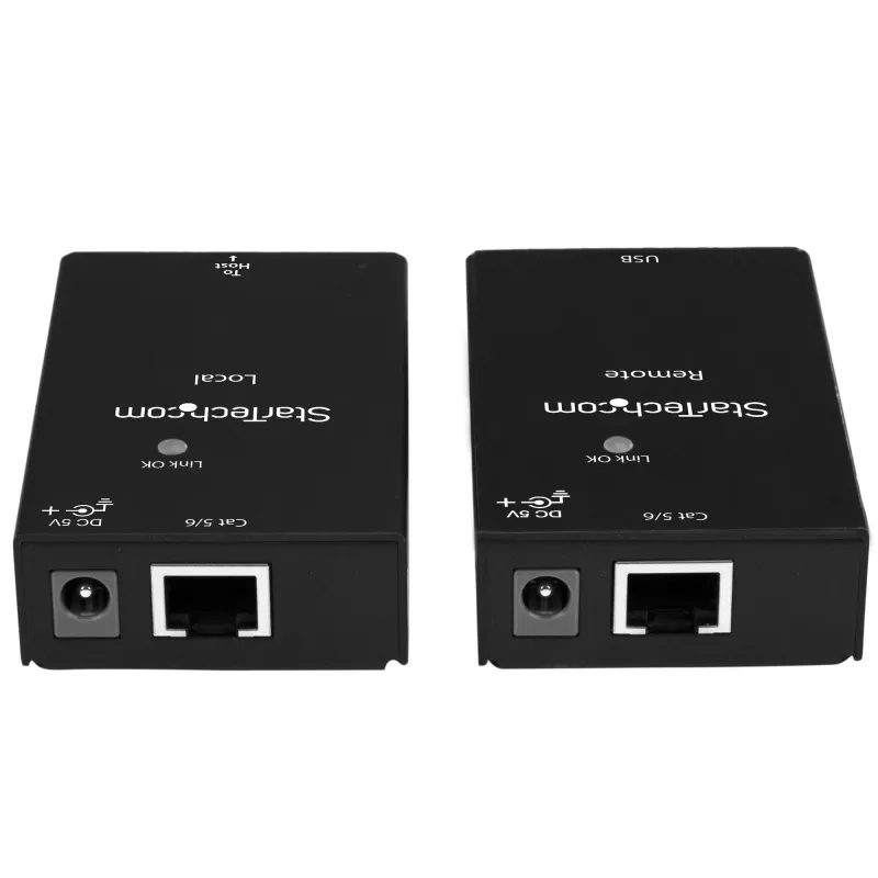 StarTech.com USB 2.0-extender via Cat5e/Cat6-kabel (RJ45) – tot 50 m – high-speed USB-poort-extender-adapterkit – met voeding – USB via ethernetkabel-extender – 480 Mbit/s – metaal