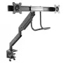 StarTech.com tafelsteun voor twee monitors – ergonomische dubbelmonitor-VESA-steun voor 32-inch displays (8 kg) – dwarsbalkgreep voor gesynchroniseerde volledige beweging – in hoogte verstelbaar – C-klem/doorvoer
