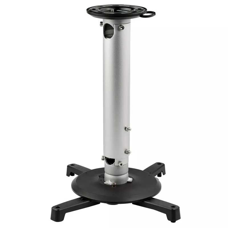 StarTech.com universele plafondsteun voor projectoren – heavy-duty, in hoogte verstelbare/uitschuifbare mastmontage 12,7–57,77 cm vanaf het plafond – 15 kg – kantelen/draaien – hangende projectorsteun met montageplaat
