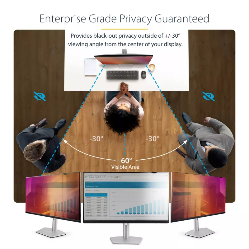 StarTech.com 24-inch 16:10 gouden monitor-privacyscreen, omkeerbaar filter met verhoogde privacy, glanzend computerbeveiligingsfilter, verwijderbare schermbescherming/-afscherming, +/- 30°