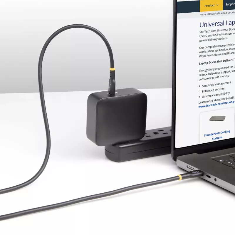 StarTech.com 3m USB-C-oplaadkabel, USB-IF-gecertificeerde USB-C-kabel, 240W PD EPR, USB 2.0 Type-C laptop-oplaadkabel, USB-C-datakabel, TPE-mantel, M/M