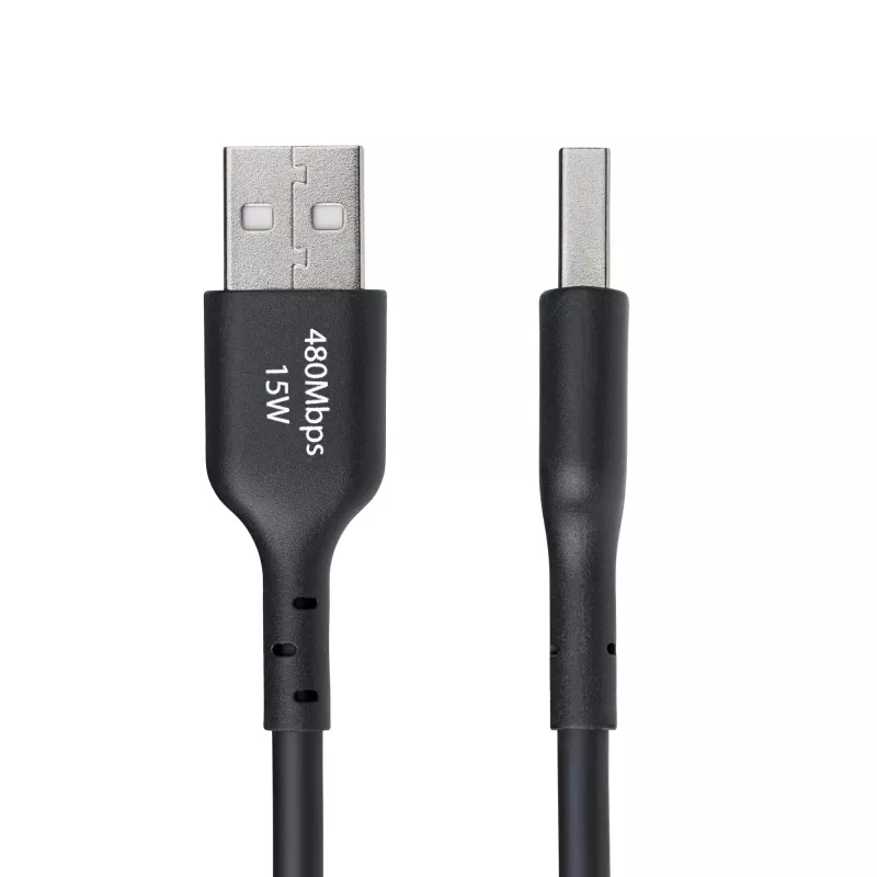 StarTech.com 3m USB-A naar USB-C-oplaadkabel, laden & synchroniseren, 3A, USB 2.0, TPE-mantel – zwarte USB-oplaadkabel