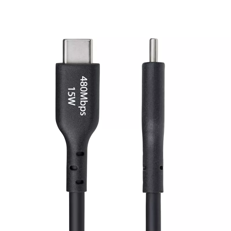 StarTech.com 3m USB-A naar USB-C-oplaadkabel, laden & synchroniseren, 3A, USB 2.0, TPE-mantel – zwarte USB-oplaadkabel