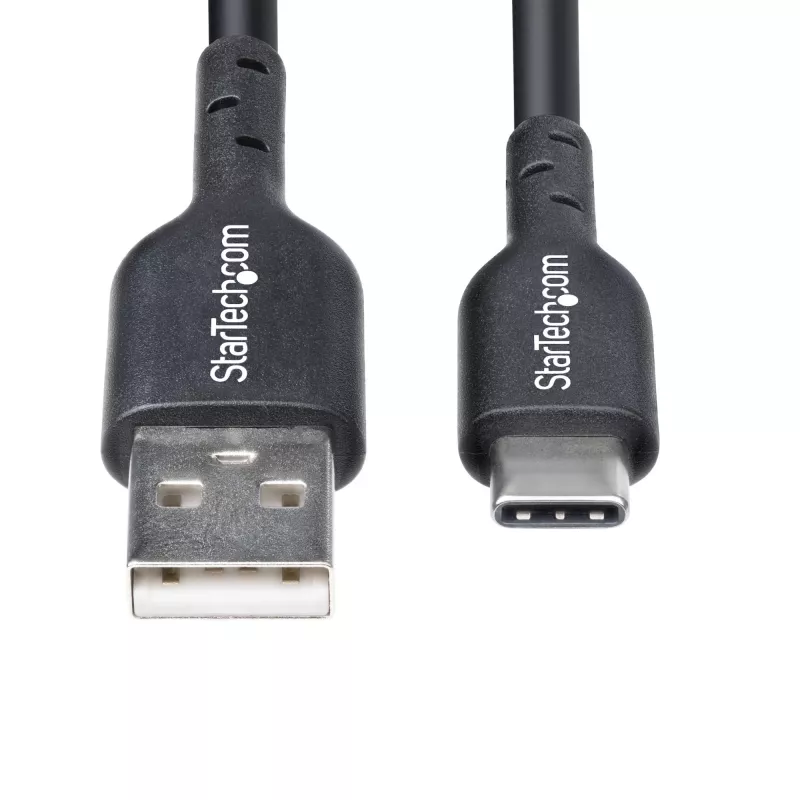 StarTech.com 3m USB-A naar USB-C-oplaadkabel, laden & synchroniseren, 3A, USB 2.0, TPE-mantel – zwarte USB-oplaadkabel