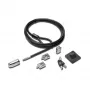 Kensington desktop- en randapparatuur-slotset 2.0, 2,44 m, Kensington, sleutel, koolstofstaal, zwart, zilver