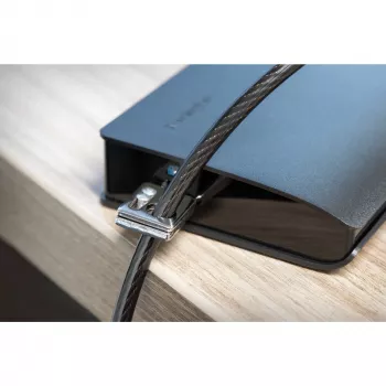 Kensington desktop- en randapparatuur-slotset 2.0, 2,44 m, Kensington, sleutel, koolstofstaal, zwart, zilver