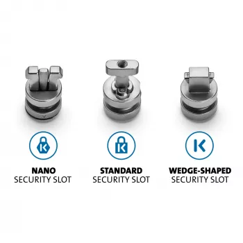 Kensington ClickSafe Universal Slots Security Anchors Kit, anker, roestvrij staal, 3 stuks, 31 g, 115 mm, 85 mm