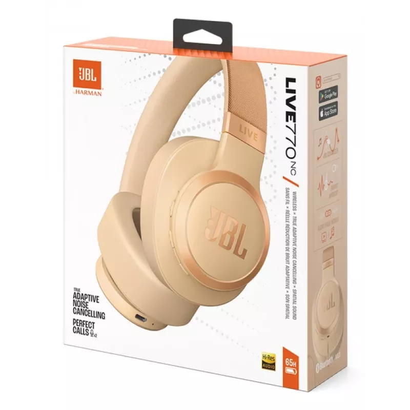JBL Live 770NC headset draadloos hoofdband bellen/muziek Bluetooth zand