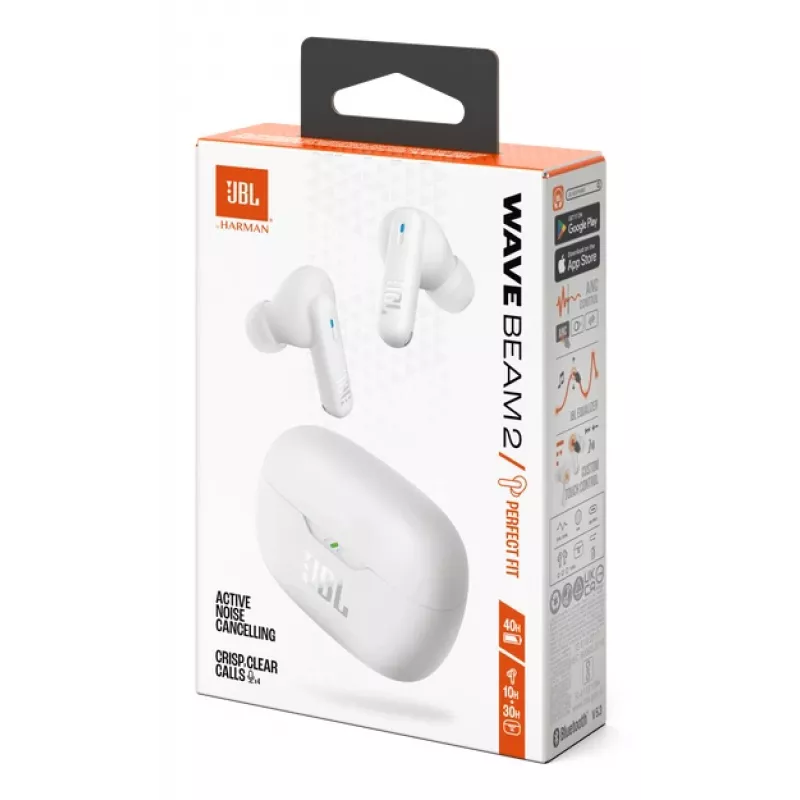 JBL Wave Beam 2 Headset Draadloos In-ear Bellen/Muziek Bluetooth Wit