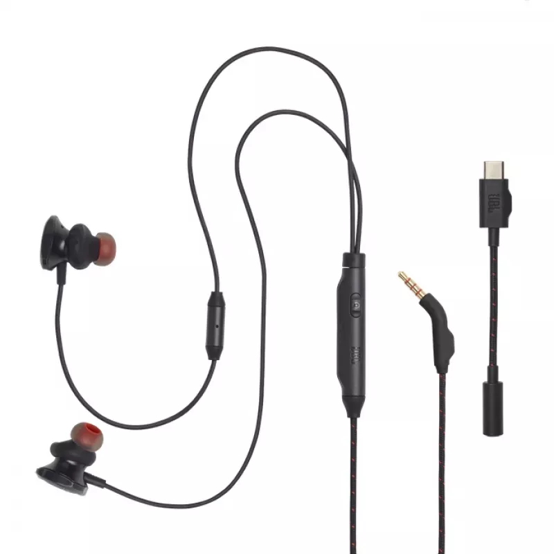 JBL JBLQTUM50CBLK Koptelefoon/Headset Bedraad In-ear Gaming Zwart
