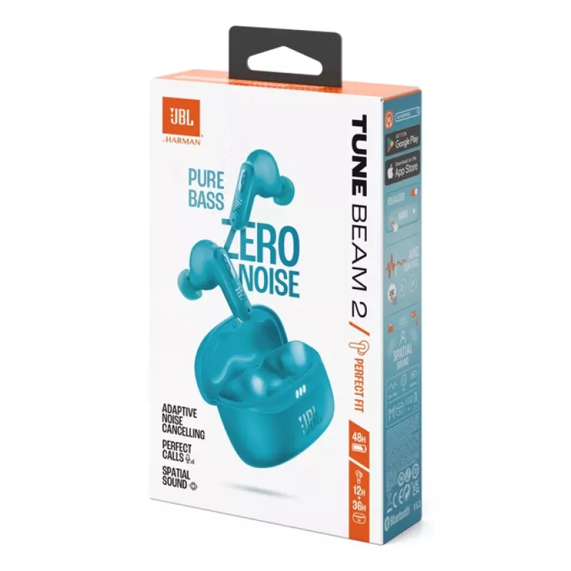 JBL Tune Beam 2 Headset Draadloos In-ear Bellen/Muziek Bluetooth Turquoise