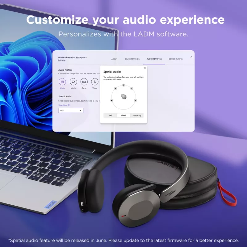 Lenovo 4XD1T60925 koptelefoon/headset draadloos hoofdband kantoor/callcenter USB Type-C Bluetooth grijs