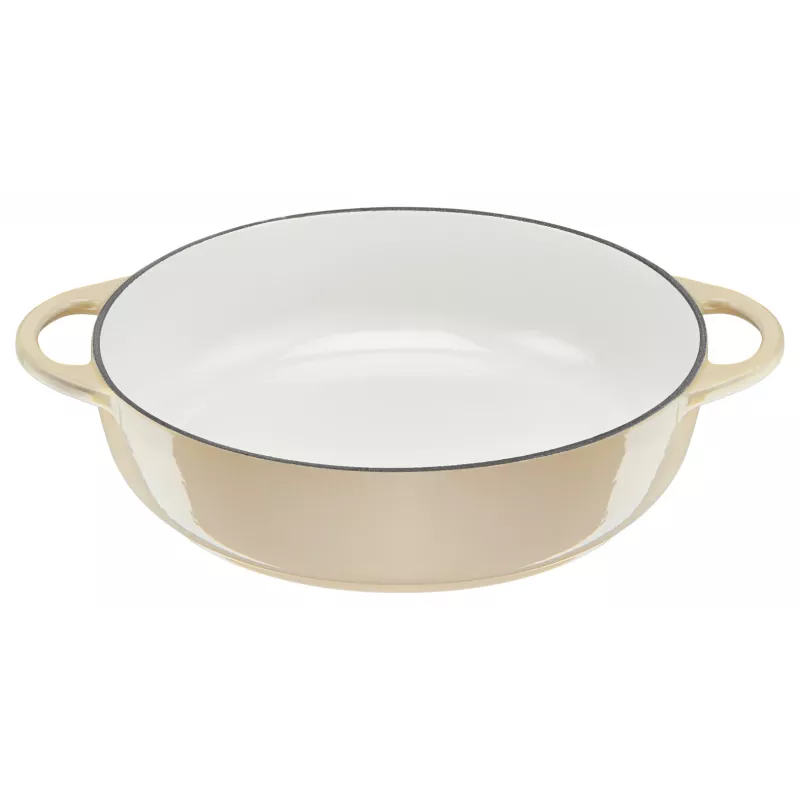 Tefal gietijzeren serveerpan LOV E25972, rond 3,8 L, 28 cm, beige