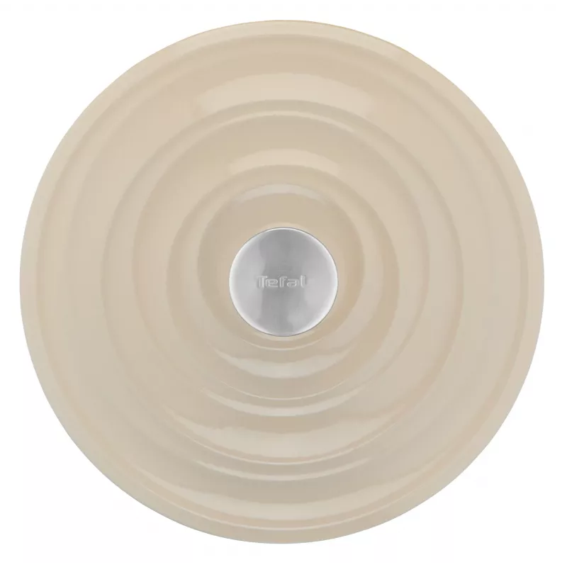 Tefal gietijzeren serveerpan LOV E25972, rond 3,8 L, 28 cm, beige