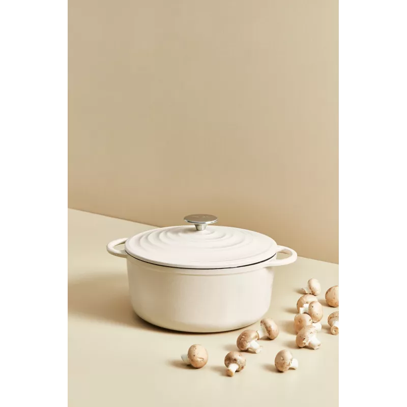 Tefal gietijzeren serveerpan LOV E25972, rond 3,8 L, 28 cm, beige