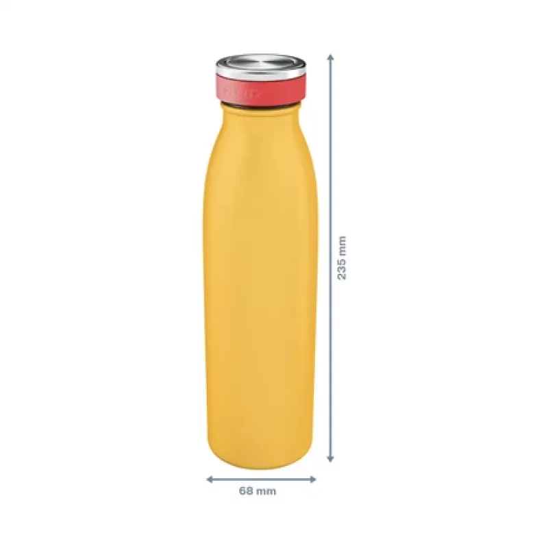 Leitz Cosy isoleerfles 500 ml, geel, roestvrij staal, 68 mm, 68 mm, 235 mm, 280 g